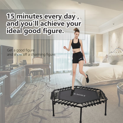 Hexagonal Fitness Trampoline Quiet Bounce Home Gym