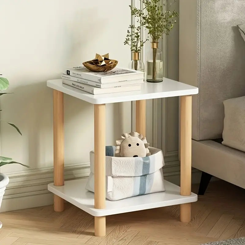 Sleek Wood-Based Panel and Hardwood Design Side Table