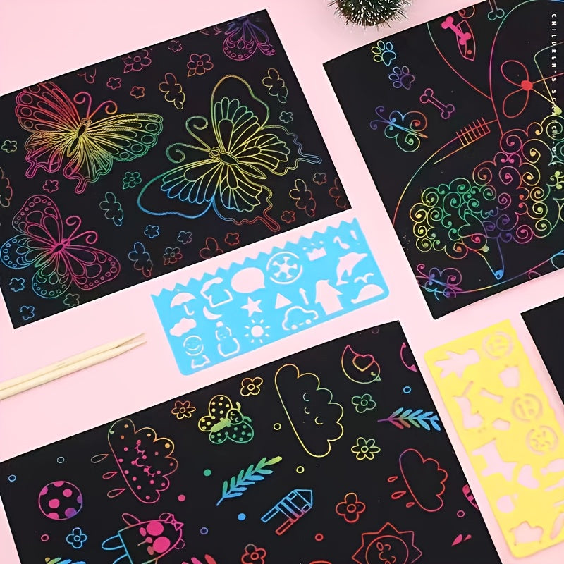 Rainbow Scratch Off Notebooks Arts and Crafts Set