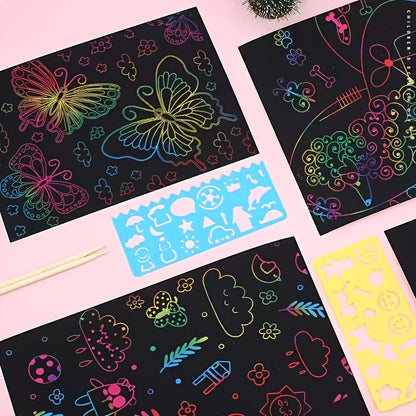 Rainbow Scratch Off Notebooks Arts and Crafts Set