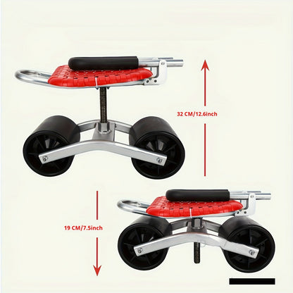 Garden Cart with Wheels Adjustable Swivel Seat