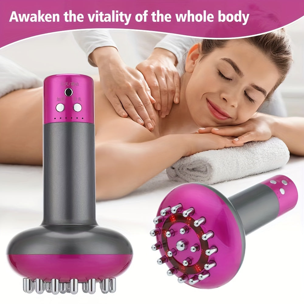 Heated Metal Back Massager - Handheld Smart Brush(Purple)