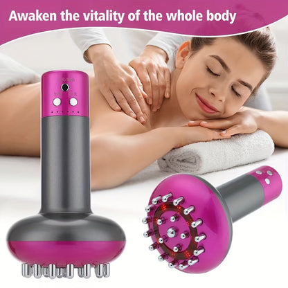Heated Metal Back Massager - Handheld Smart Brush(Purple)
