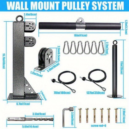 Wall Mounted Cable Pulley Gym System