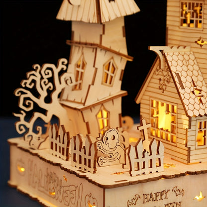 3D Wooden Halloween House Puzzle