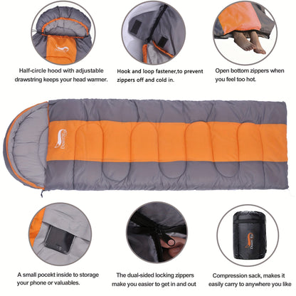 3-Season Lightweight Sleeping Bag for Hiking Camping