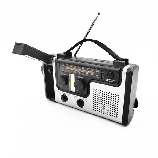 Solar Hand Crank Power Emergency Radio with Multi-Band Functionality