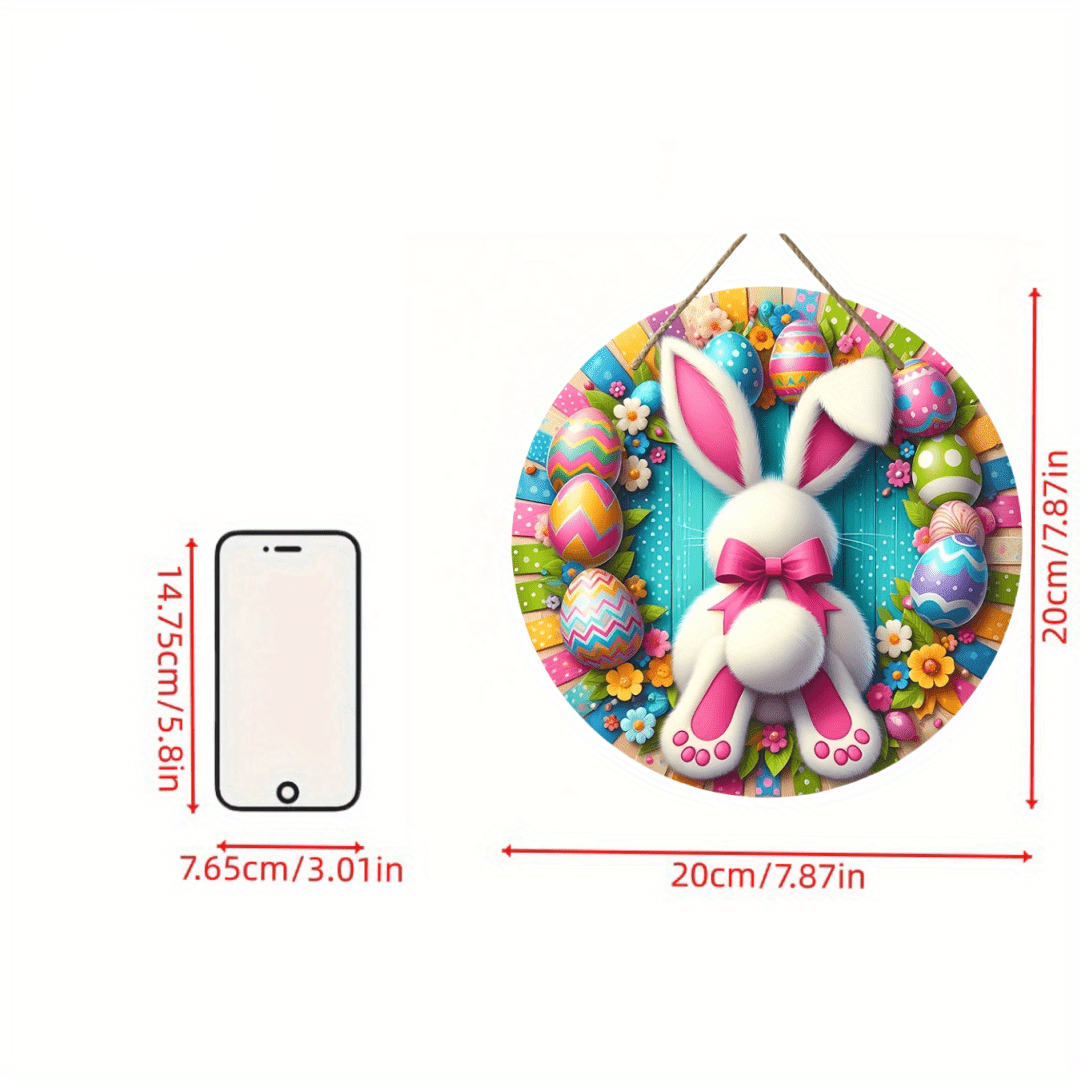 Vibrant Easter Bunny & Egg Wooden Garland Sign