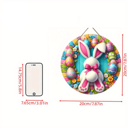 Vibrant Easter Bunny & Egg Wooden Garland Sign