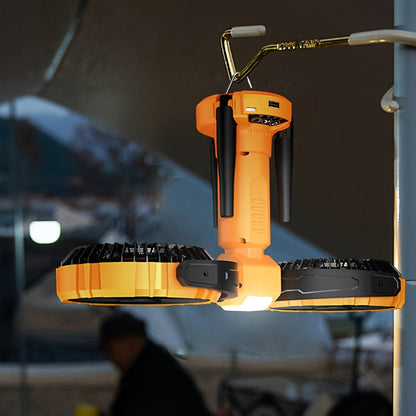 Dual-Head Rechargeable Desk Fan with 4-Speed Control