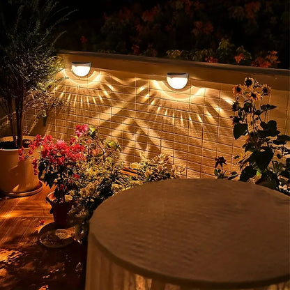 Twinkling Festive Glow: Christmas Solar Fence Lights 4-Pack