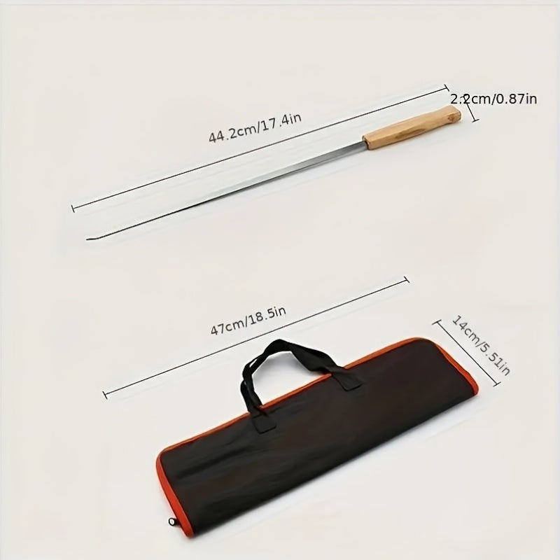 8-Pack Stainless Steel BBQ Skewers with Wooden Handles