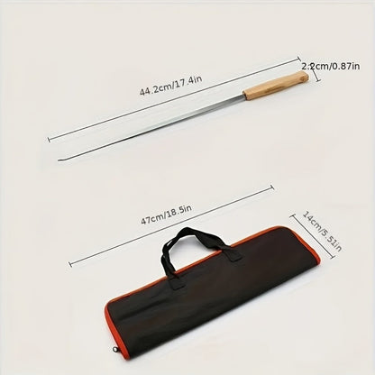 8-Pack Stainless Steel BBQ Skewers with Wooden Handles