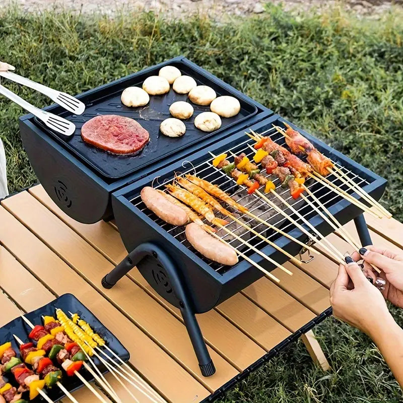 Portable Mini BBQ Grill - Foldable Outdoor Barbecue Stove