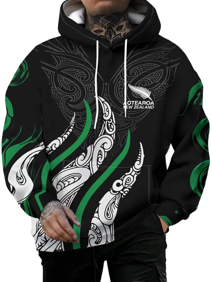 Maori Totem Pattern Athletic Hoodie