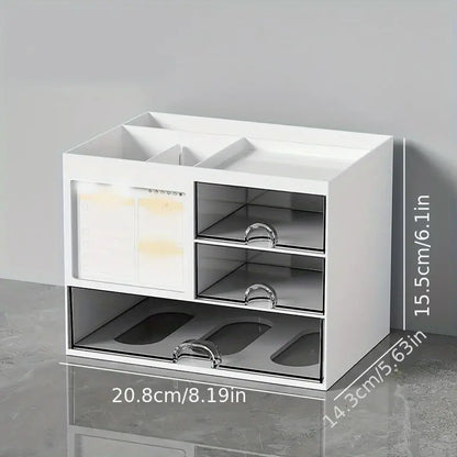 Modern White Desktop Office Desk Storage Box with Drawers - Rust Resistant