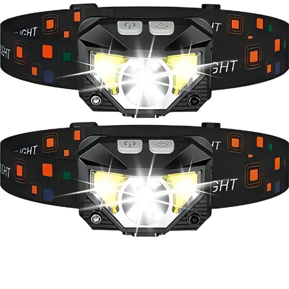 2-Pack Ultra Bright LED Rechargeable Headlight with Motion Sensor