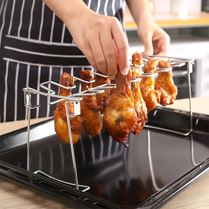 Foldable Stainless Steel Chicken Leg & Wing Rack