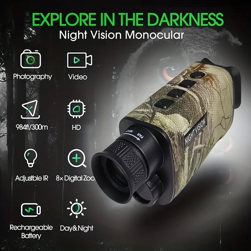 Camo Night Vision Monocular - 8X Digital Infrared Telescope