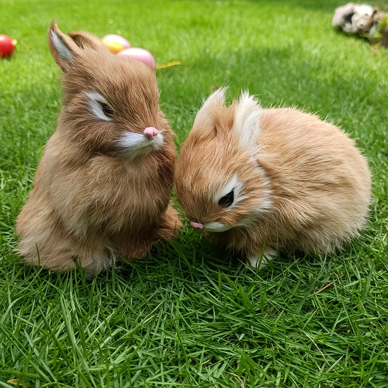 2pcs Easter Bunny Figurines for Holiday Decorations