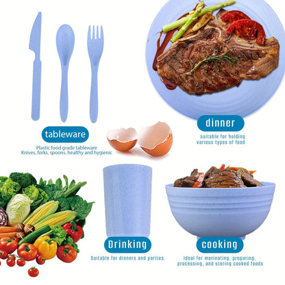 Colorful Plastic Camping Cutlery Set (24pcs)