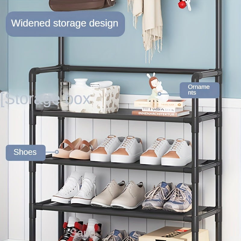 Entryway Coat and Shoe Rack with Hooks (1PC)