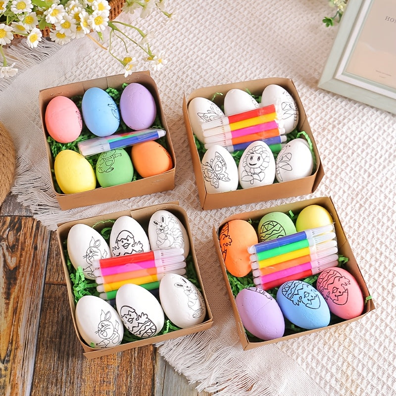 12 Pack Easter Egg Painting Kit Plastic Eggs