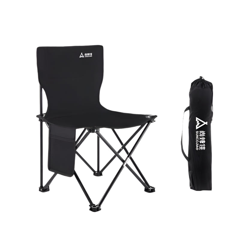 Portable Folding Steel Camping Chair with Backrest