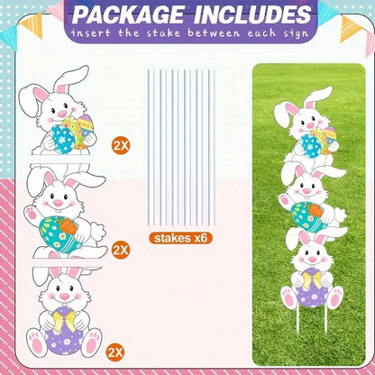 Tumbling Bunnies Yard Stakes - Set of 2 | 99.82cm