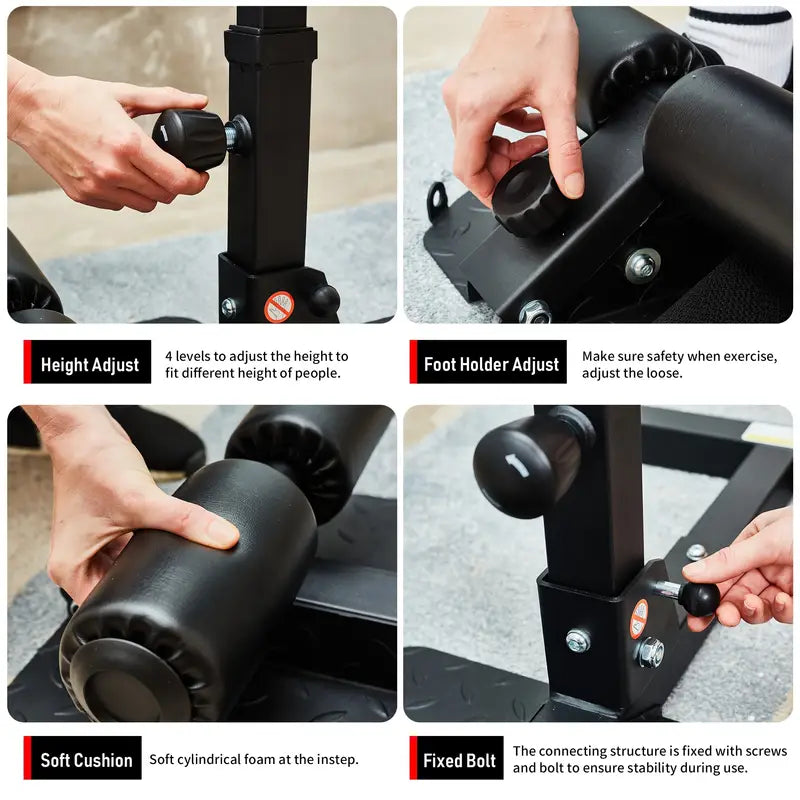 1pc Squat Training Machine - Sit-up Auxiliary Device - Black