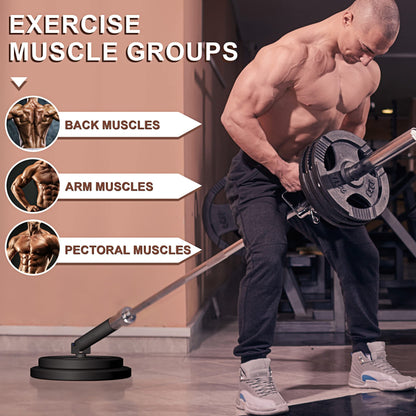 Heavy Duty T-Bar Row Barbell Attachment - High-Quality Iron(Black)