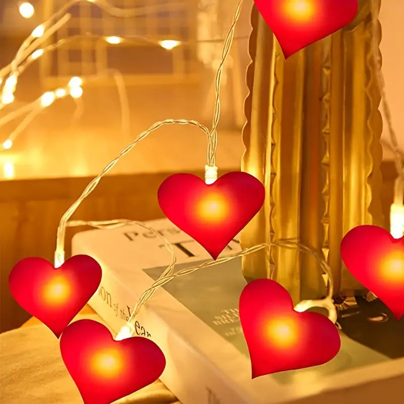 Romantic Red Love Heart Decorative String Lights(1.5M/4.92Ft)