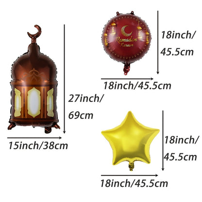 Ramadan & Eid Aluminum Foil Balloons Set - 5 Pack