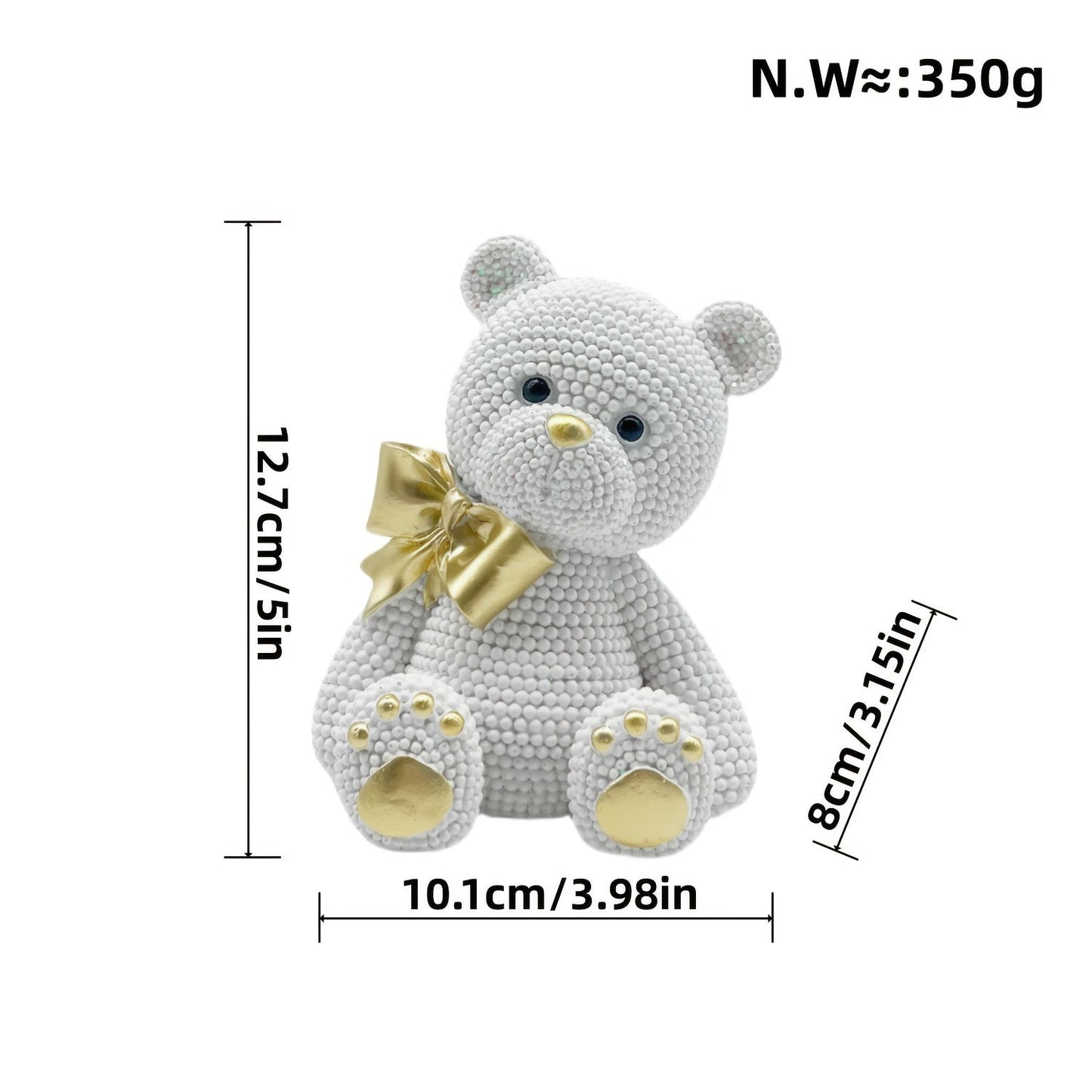 Cute Resin Bear Statue for Room Decor