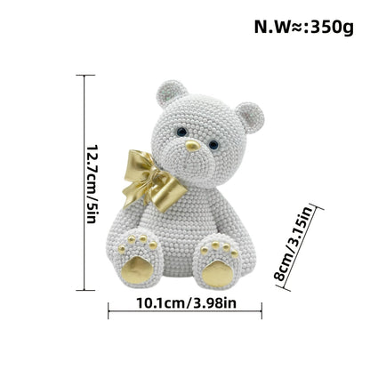 Cute Resin Bear Statue for Room Decor