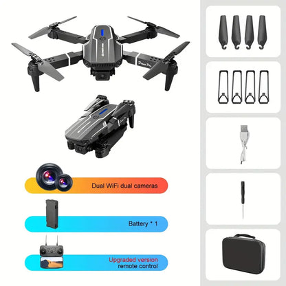 E88 Quadcopter UAV Drone with Dual HD Cameras - Black (HD Dual Camera)