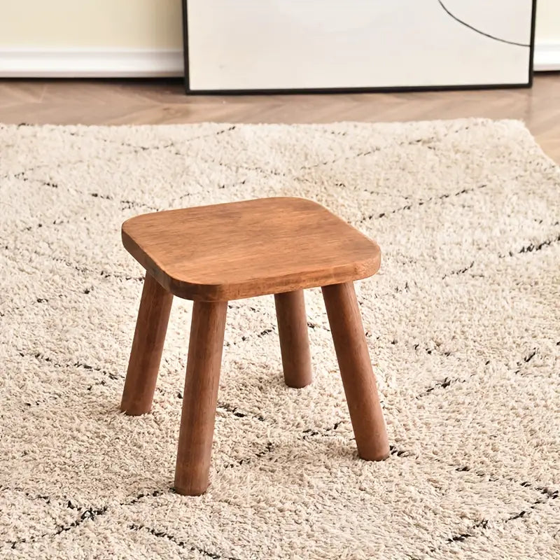 1pc Wood Shoe Stool - Walnut