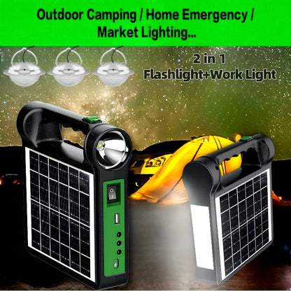 6000mAh Portable Solar Generator Kit with LED Lights