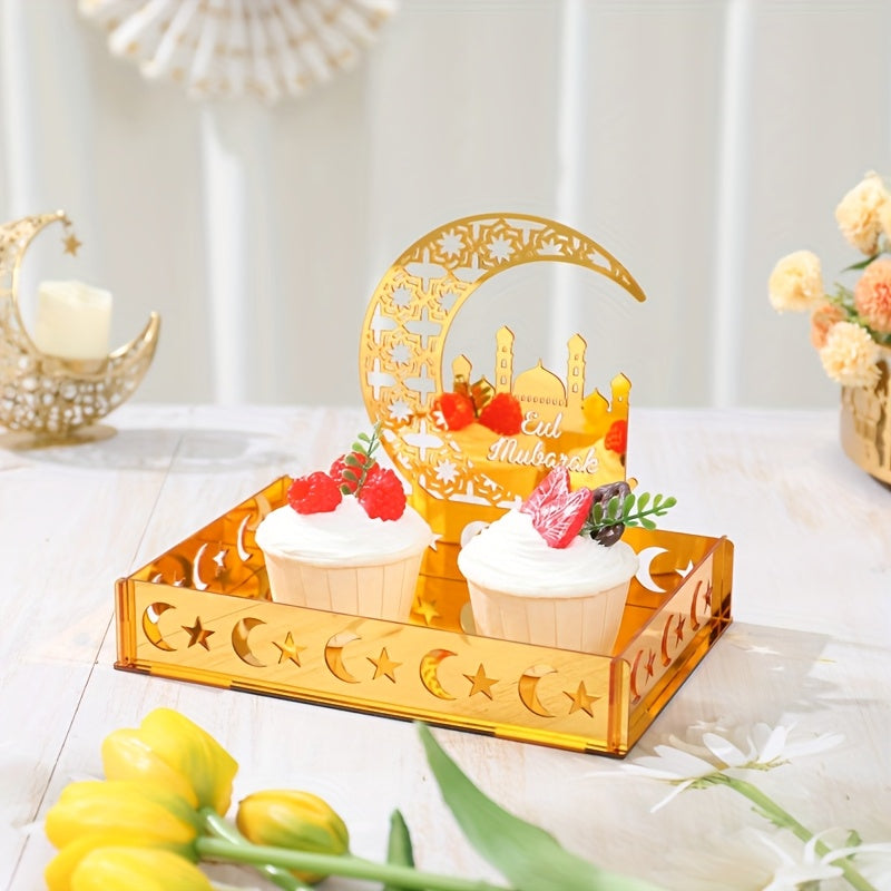 Elegant Crescent Moon & Star Acrylic Tray