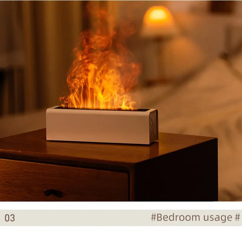 Mini USB-Powered Color-Changing Flame Aroma Diffuser & Cool Mist Humidifier - White