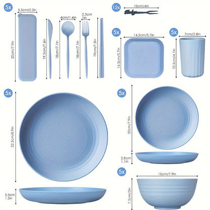 Outdoor Camping Dinnerware Set for 5 (62pcs)