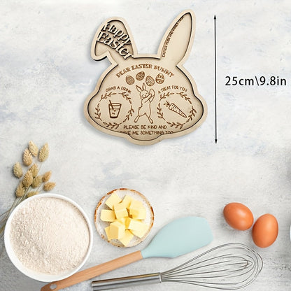 Easter Bunny Wooden Tray Centerpiece Rustic Decor