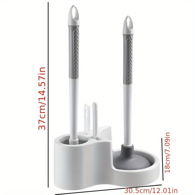 4-in-1 Wall-Mounted Toilet Brush Set