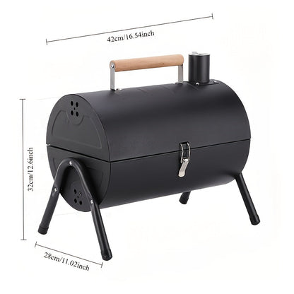 Charcoal Grill Barrel Portable Stainless Steel BBQ