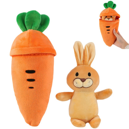 Easter Bunny Plush Toy with Carrot Hideaway