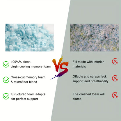 Camping Pillow Shredded Memory Foam Travel (2 Pack)