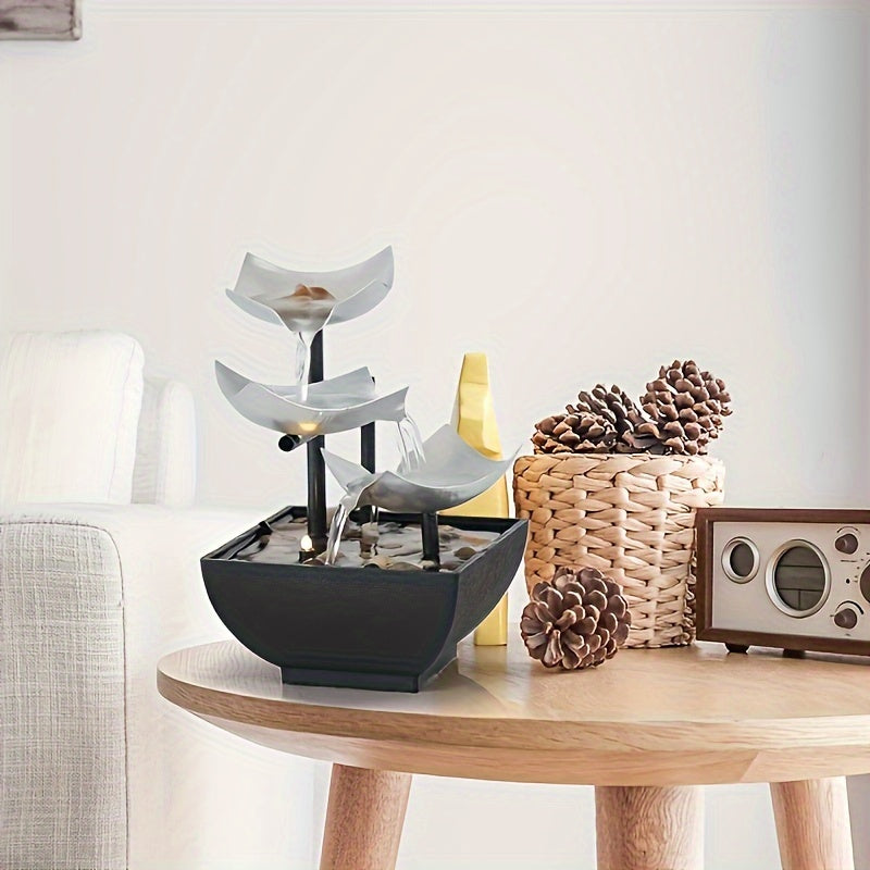 USB Metal Flower Desktop Fountain for Home Office