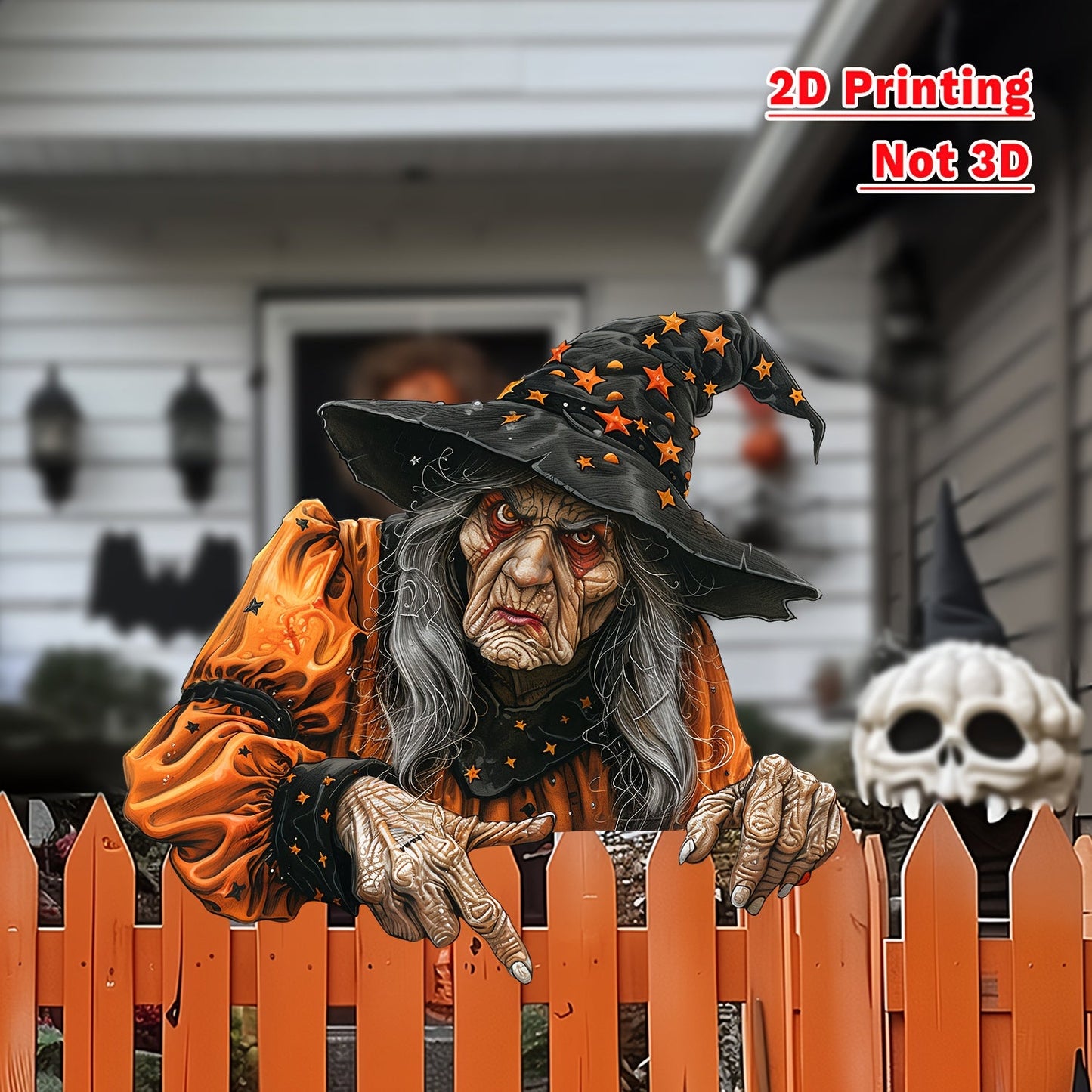 Halloween Witch Fence Decoration