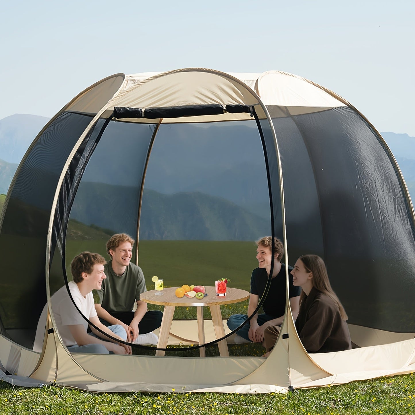 6-8 Person All-Season Portable Sheer Camping Tent