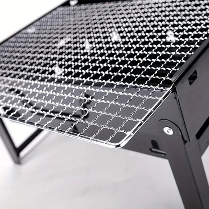 Portable Folding Charcoal BBQ Grill - Stainless Steel Outdoor Camping Stove